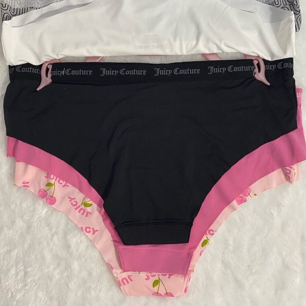 Juicy Couture Bikini Brief Pink, Black, White, Gray Logo 5 Panties Set Size XL - Picture 5 of 9